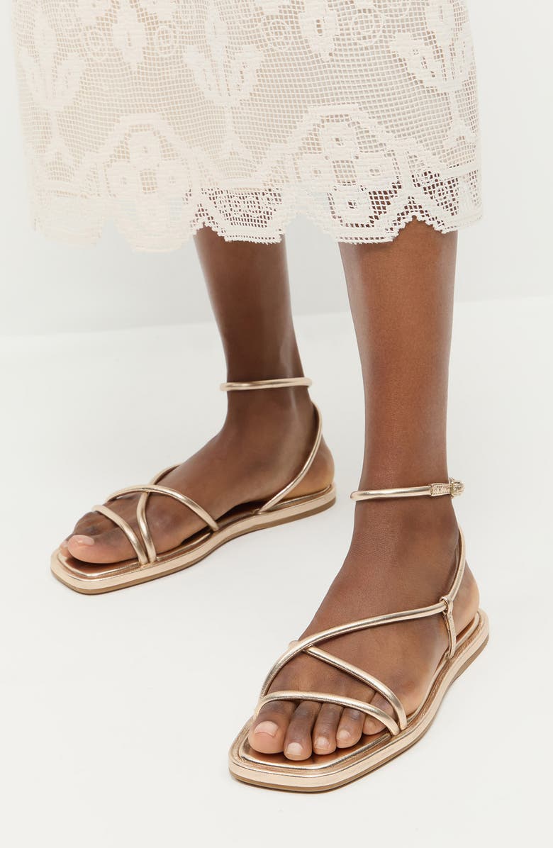 Loeffler Randall Noor Ankle Strap Metallic Sandal, Alternate, color,