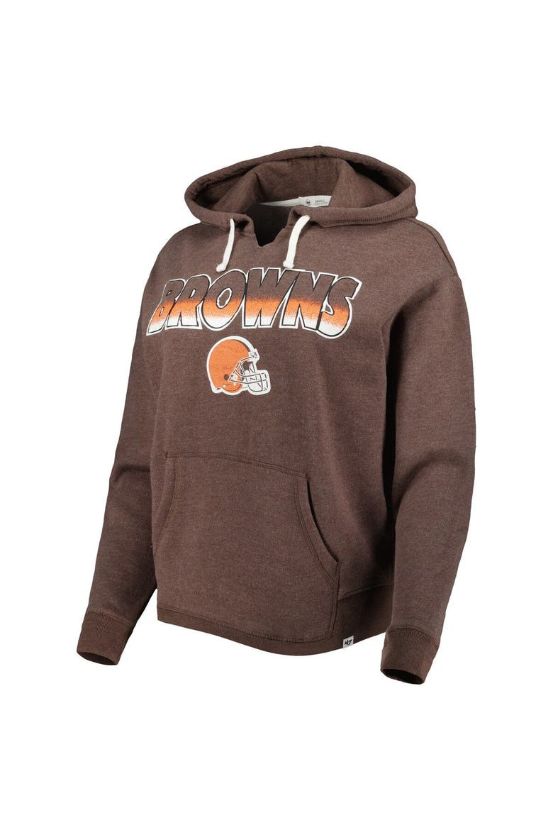 Women's '47 Brown Cleveland Browns Color Rise Kennedy Pullover Hoodie, Alternate, color, Brown