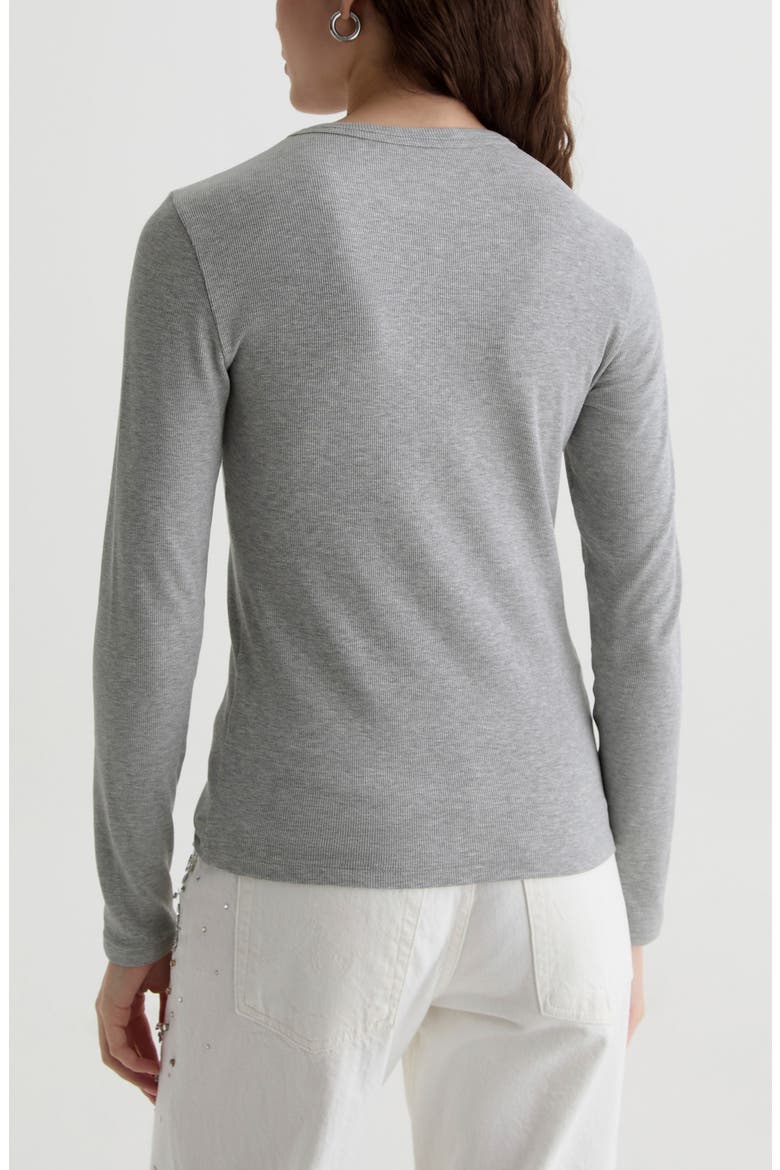 Julia Rib Long Sleeve Top, Alternate, color, HEATHER GREY