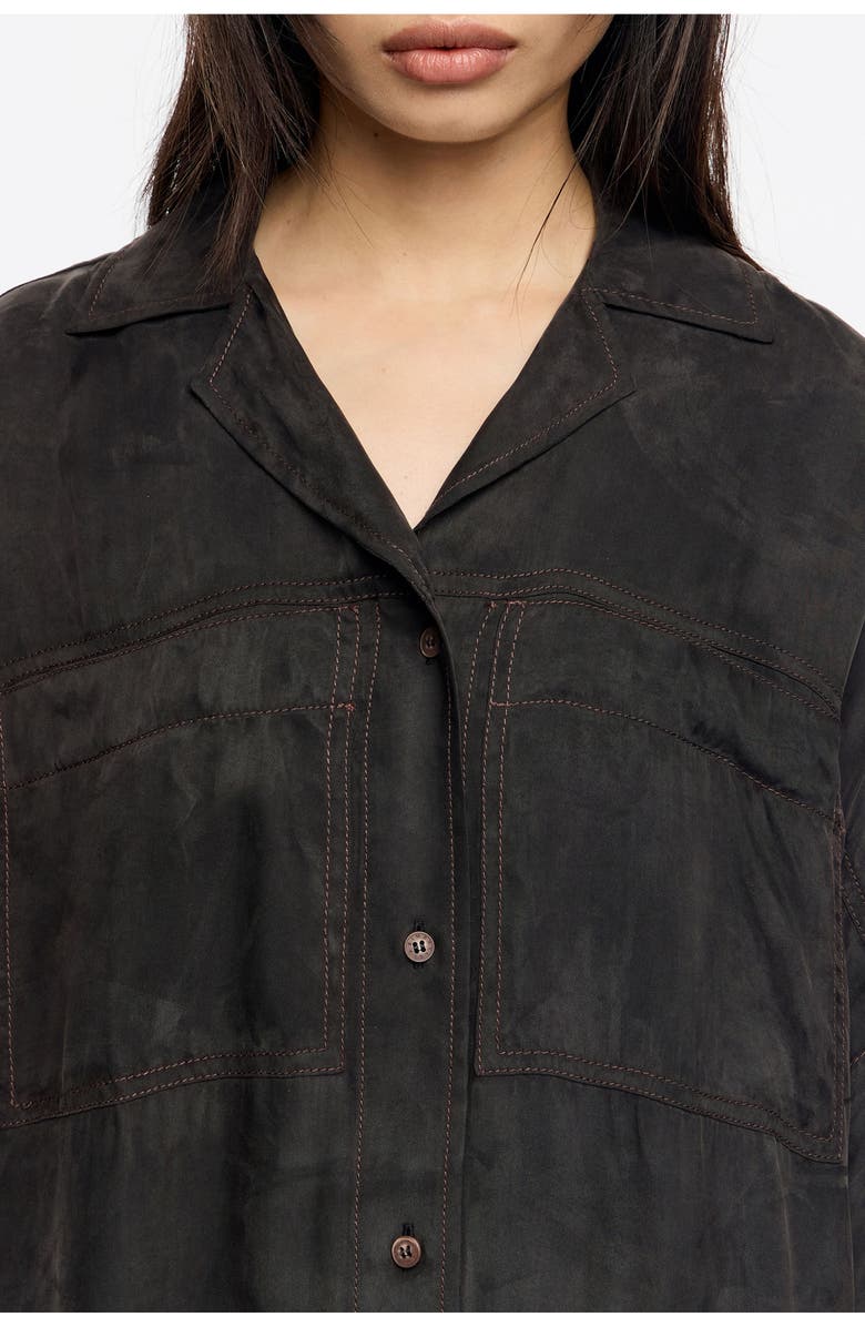 Bimba y Lola Long Shirt Dress, Alternate, color, Washed Black