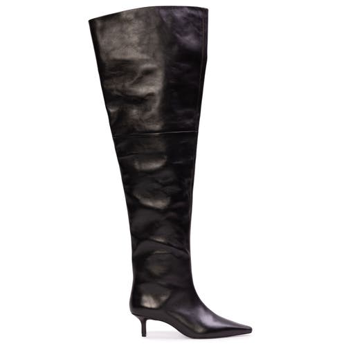 Black Suede Studio Kira 50 Thigh High Boot