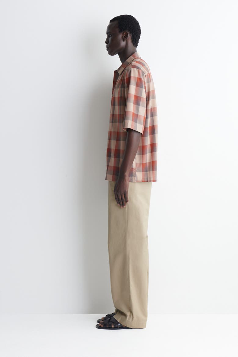 Checked Wool-Blend Shirt, Alternate, color, BEIGE / ORANGE / CHECKED