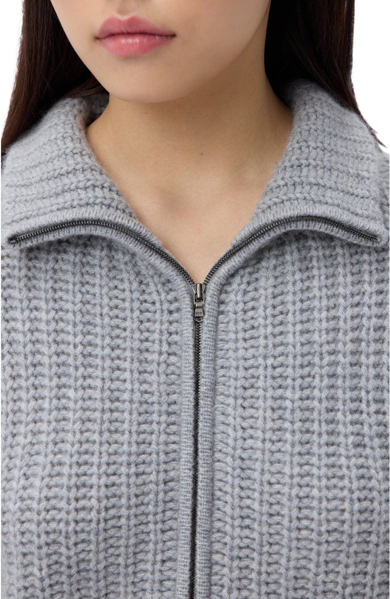 GOBI Mongolian Cashmere Chunky Cashmere Cardigan with Zipper, Alternate, color, Vapor Blue