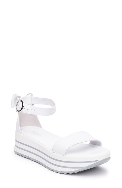 Bow Ankle Strap Platform Sandal (Women)