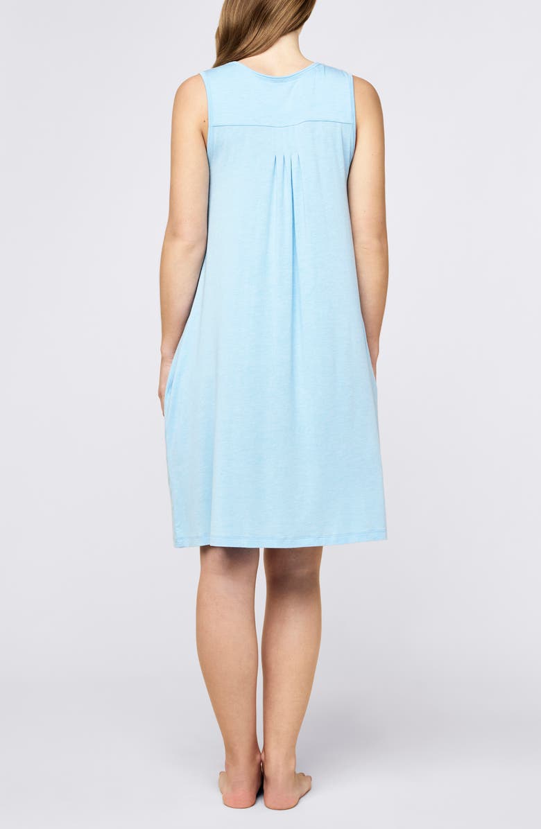 Papinelle Kate Pleated Stretch Modal Nightgown, Alternate, color, Blue Bell