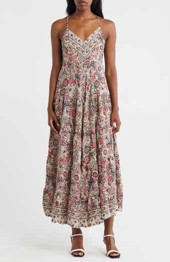 La Fiorentina Irene Paisley Floral Tiered Maxi Dress