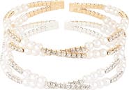 Tasha 2-Pack Assorted Faux Pearl Crisscross Bracelets