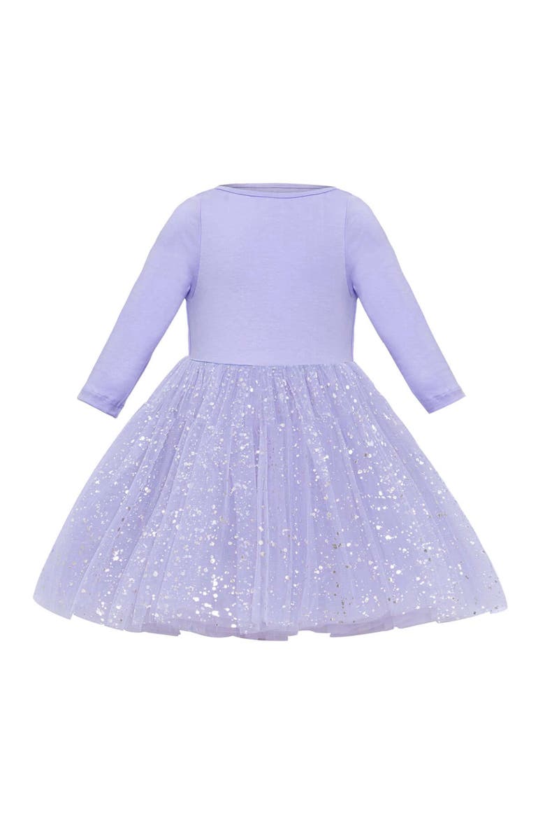 Mini Celebrities Shiny Tulle Dress Set, Alternate, color, Shiny Lilac