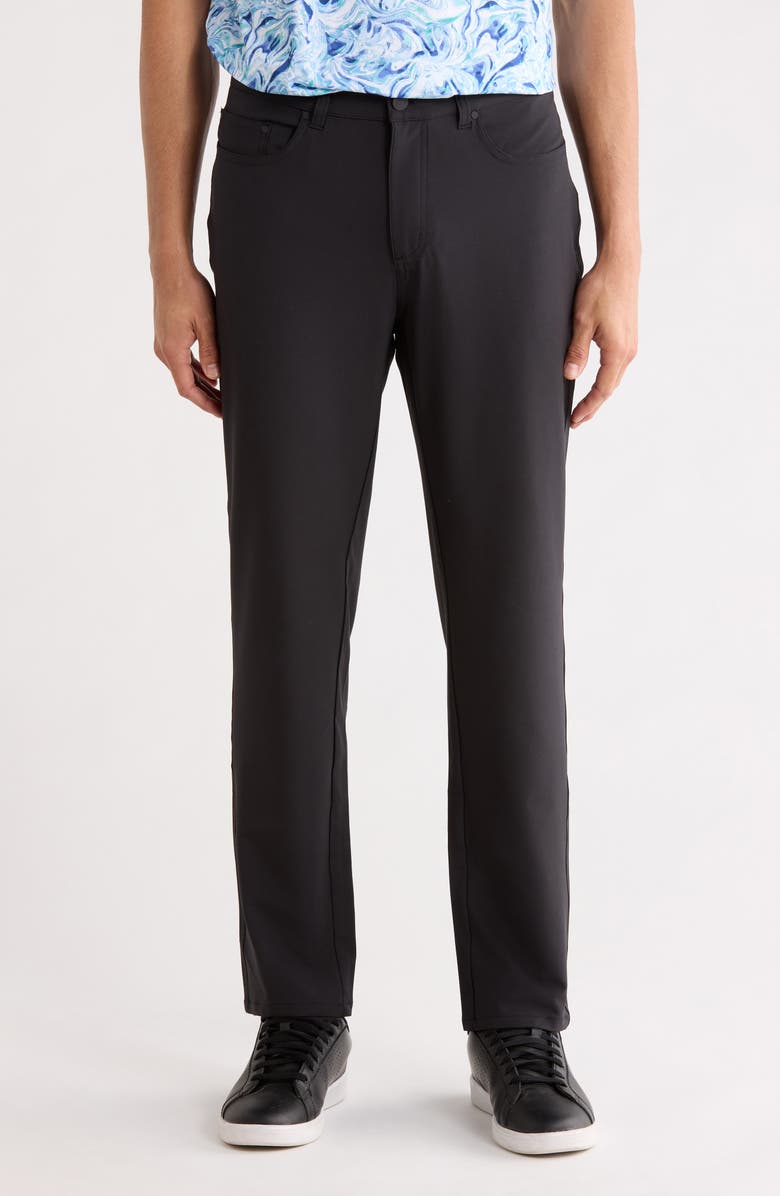 Greg Norman Five-Pocket Tech Pants, Main, color, Black