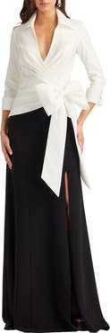 Tadashi Shoji Oversize Bow Sheath Gown