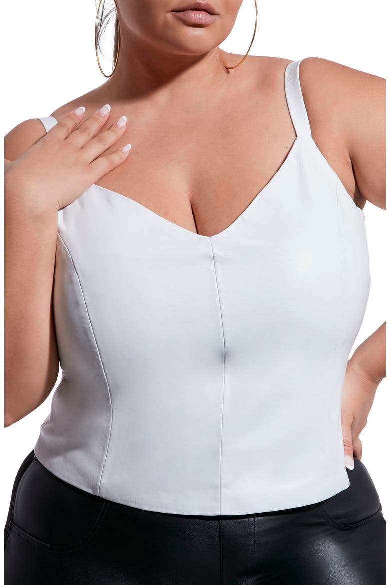 Reagan Recycled Leather Tank, Alternate, color, WHITE