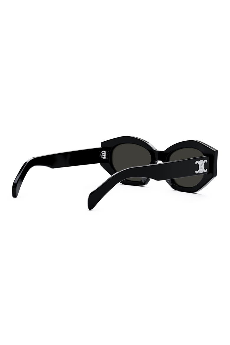 Triomphe 54mm Cat Eye Sunglasses, Alternate, color, SHINY BLACK / SMOKE
