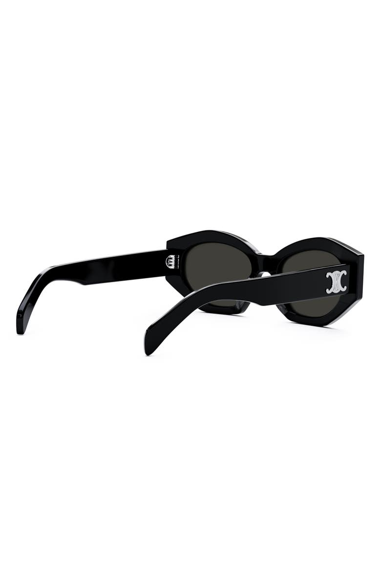 CELINE Triomphe 54mm Cat Eye Sunglasses, Alternate, color, Shiny Black / Smoke