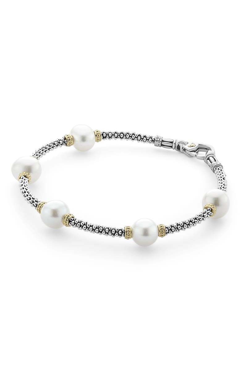 LAGOS Luna Pearl Rope Bracelet, Alternate, color, Silver