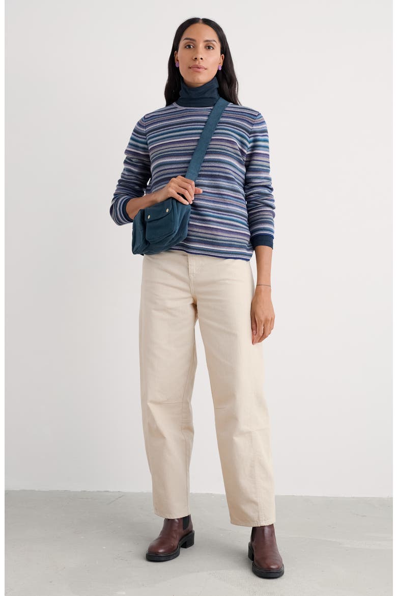 Makers Rib Organic & Recycled Cotton Sweater, Alternate, color, RIPPLE MARKS GRAPE THISTLE MIX