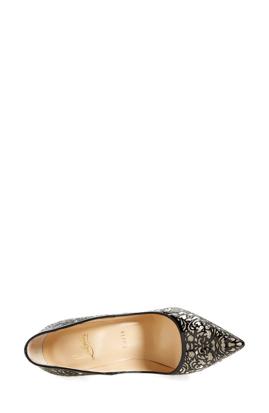 'So Pretty' Pointy Toe Pump, Alternate, color, BLACK / SILVER