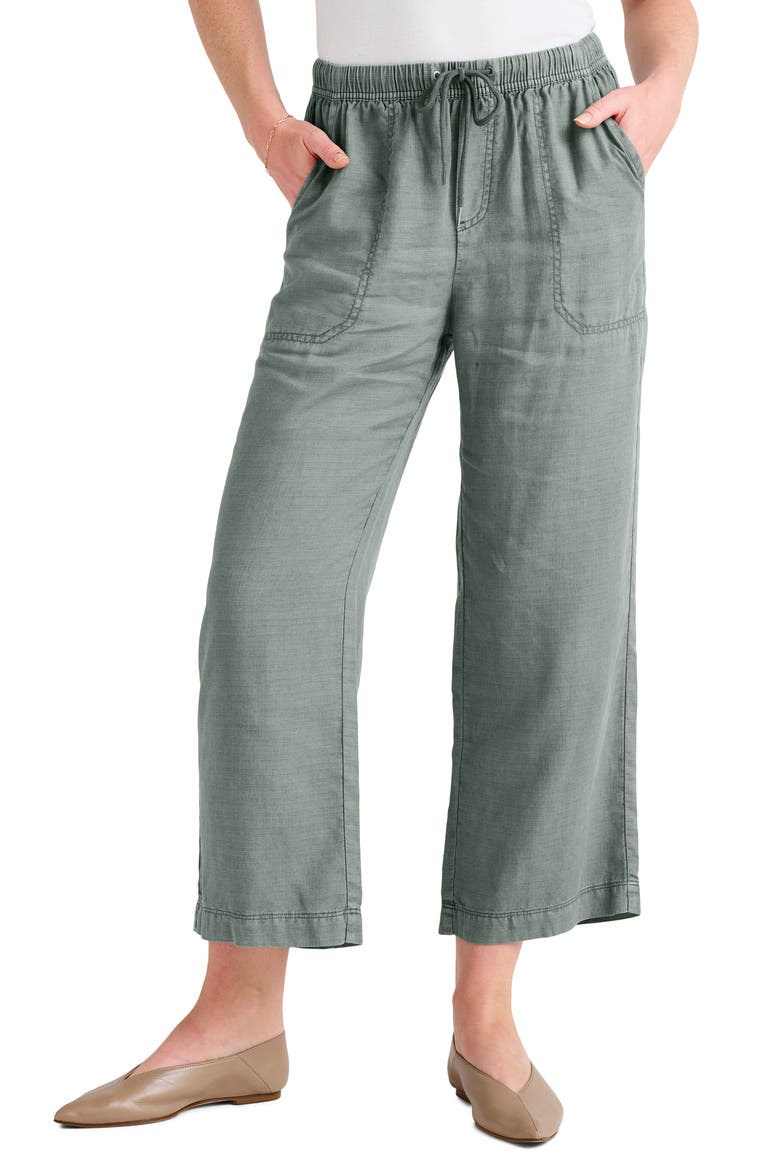 Angie Crop Wide Leg Pants, Main, color, OLIVE BROWN