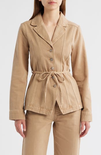 Francie Tie Waist Denim Blazer