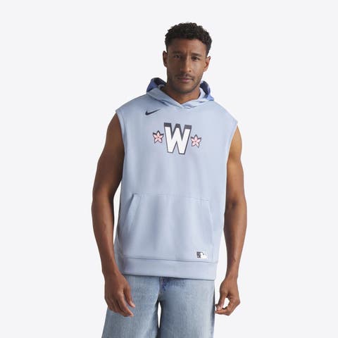 Men's Nike Blue Washington Nationals 2025 City Connect Authentic Collection Sleeveless Performance Pullover Hoodie