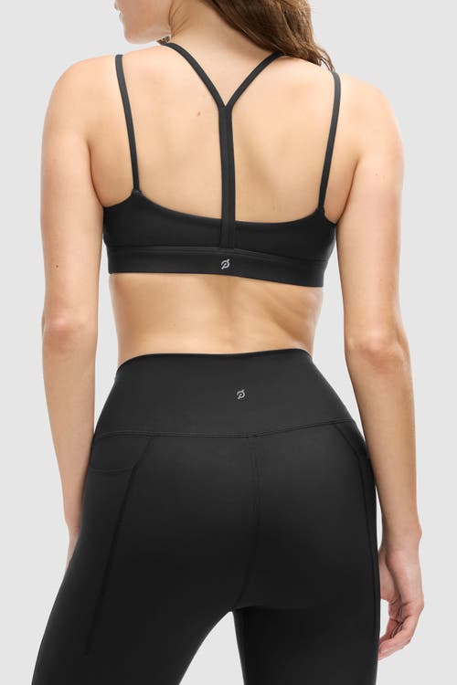 Shop Peloton Cadent Strappy Y Back Bra In Jet Black
