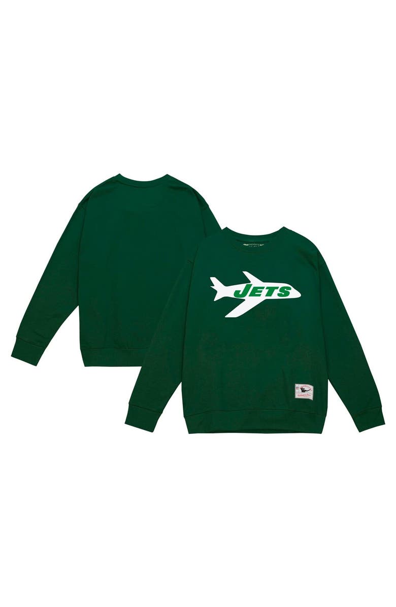 Mitchell & Ness Men's Mitchell & Ness Green New York Jets Basic Fleece Pullover Sweatshirt, Main, color, 