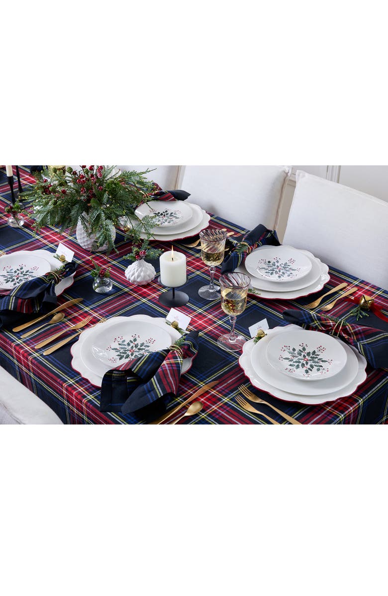 Solino Home Linen Table Throw - Stewart Plaid, 52" x 52", 52" x 52", Alternate, color, Black