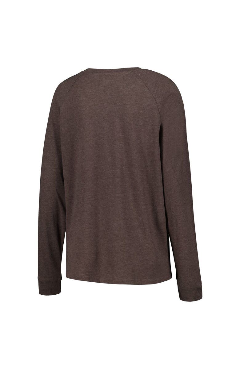 CONCEPTS SPORT Women's Concepts Sport Brown Cleveland Browns Meter Knit Long Sleeve Raglan Top & Shorts Sleep Set, Alternate, color, 