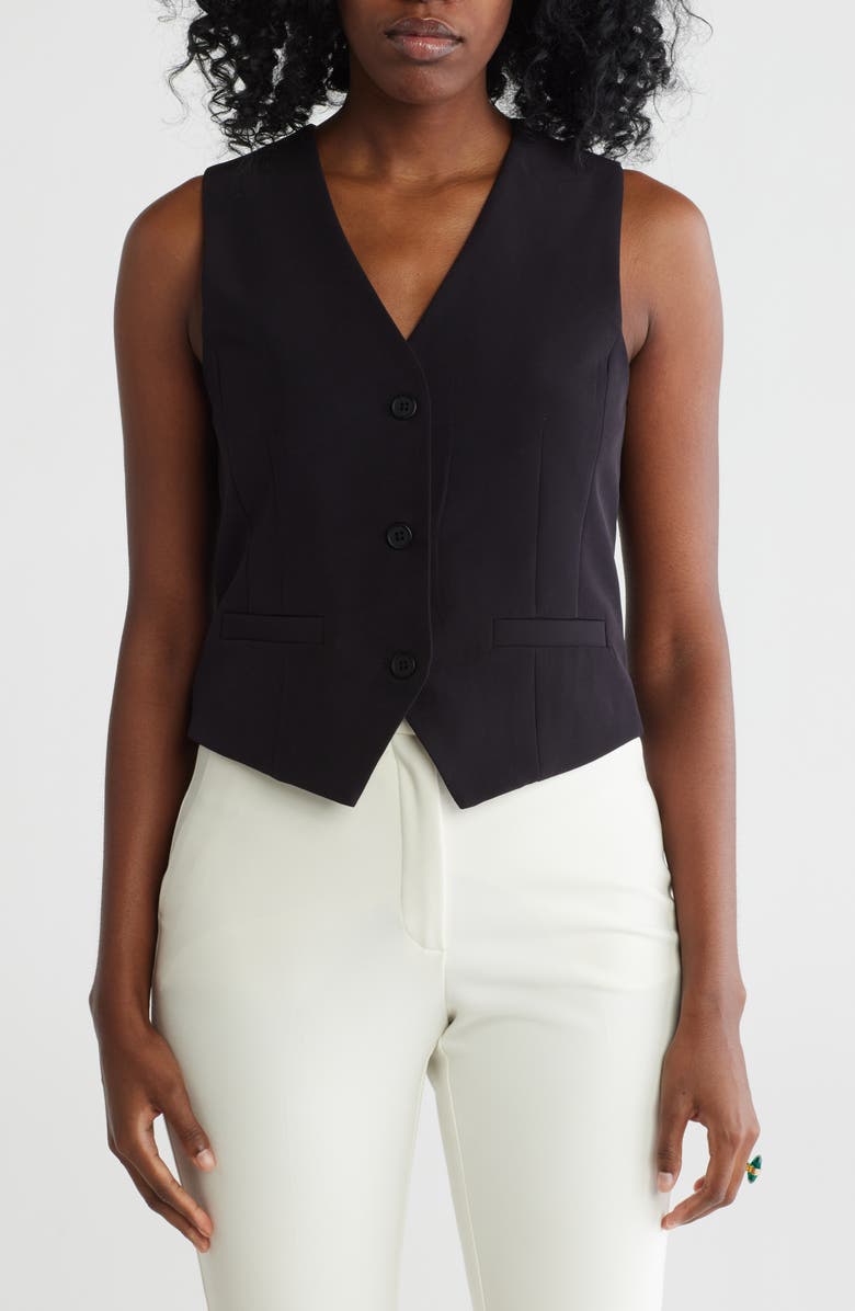 Steve Madden Tailored Vest, Main, color, Black