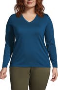 Lands' End Supima Cotton Long Sleeve V-Neck T-Shirt