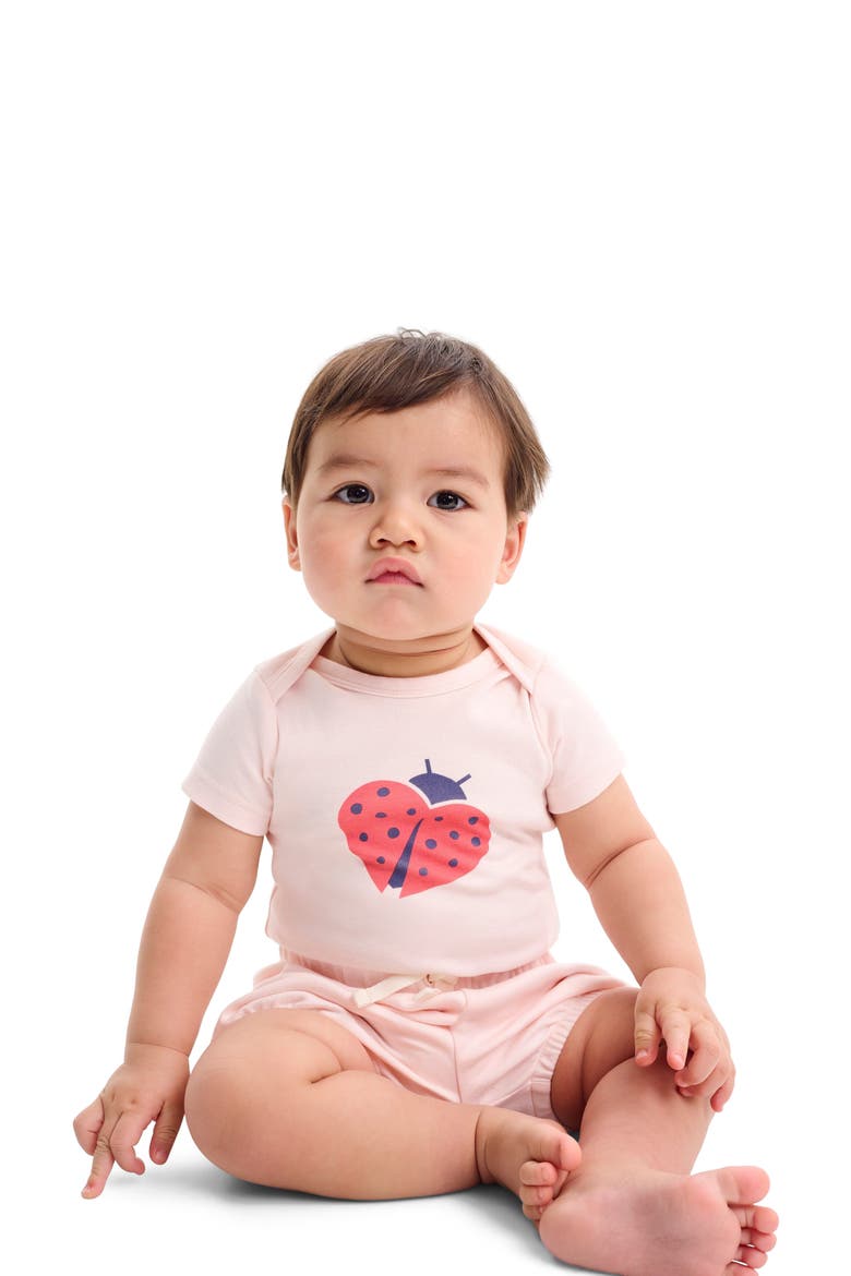 Baby Organic Bubble Short, Alternate, color, Light Blossom