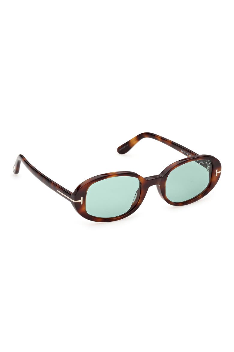 49mm Small Iggy Oval Sunglasses, Alternate, color, SHINY BLONDE HAVANA/ EMERALD