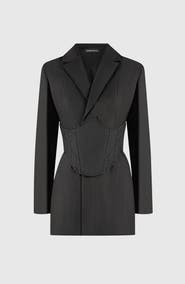 Manière De Voir Tailored Blazer Dress with Reversible Corset