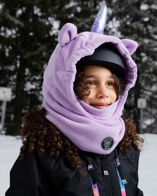 Deux Par Deux Polar Fleece Balaclava For Ski Helmet Unicorn In Purple