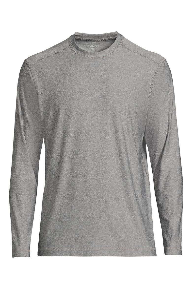 Long Sleeve Swim Tee Rash Guard, Alternate, color, Gray Heather