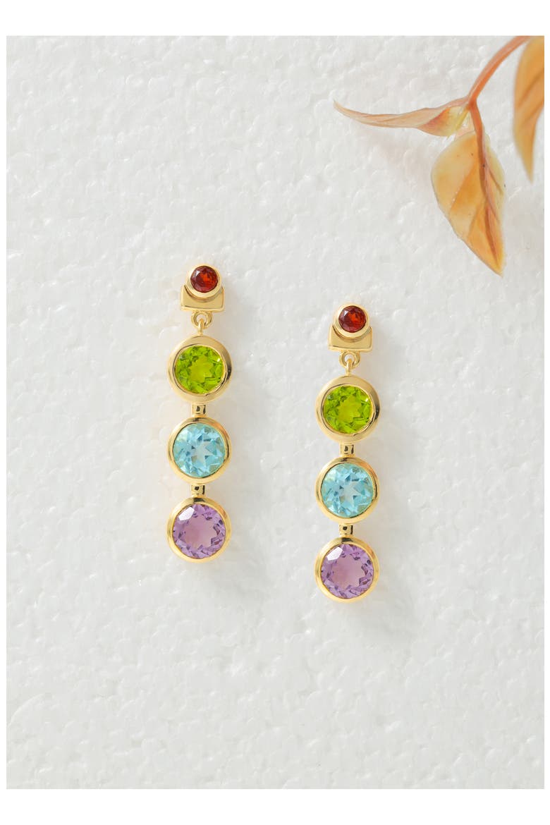 Gemstone Drop Earrings, Alternate, color, GREEN