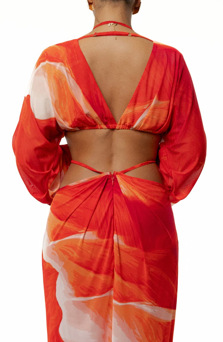 JLUXLABEL Selene Draped Crop Top, Alternate, color, Red