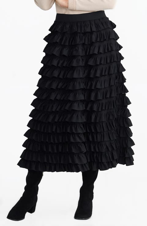 Symphony Layered Ruffle Maxi Skirt
