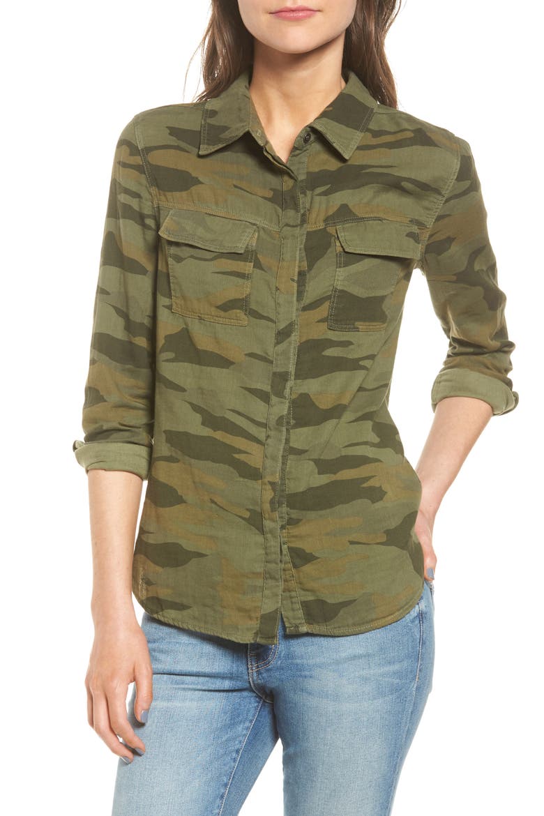 Camo Double Pocket Shirt, Main, color, MILITARY OLIVE