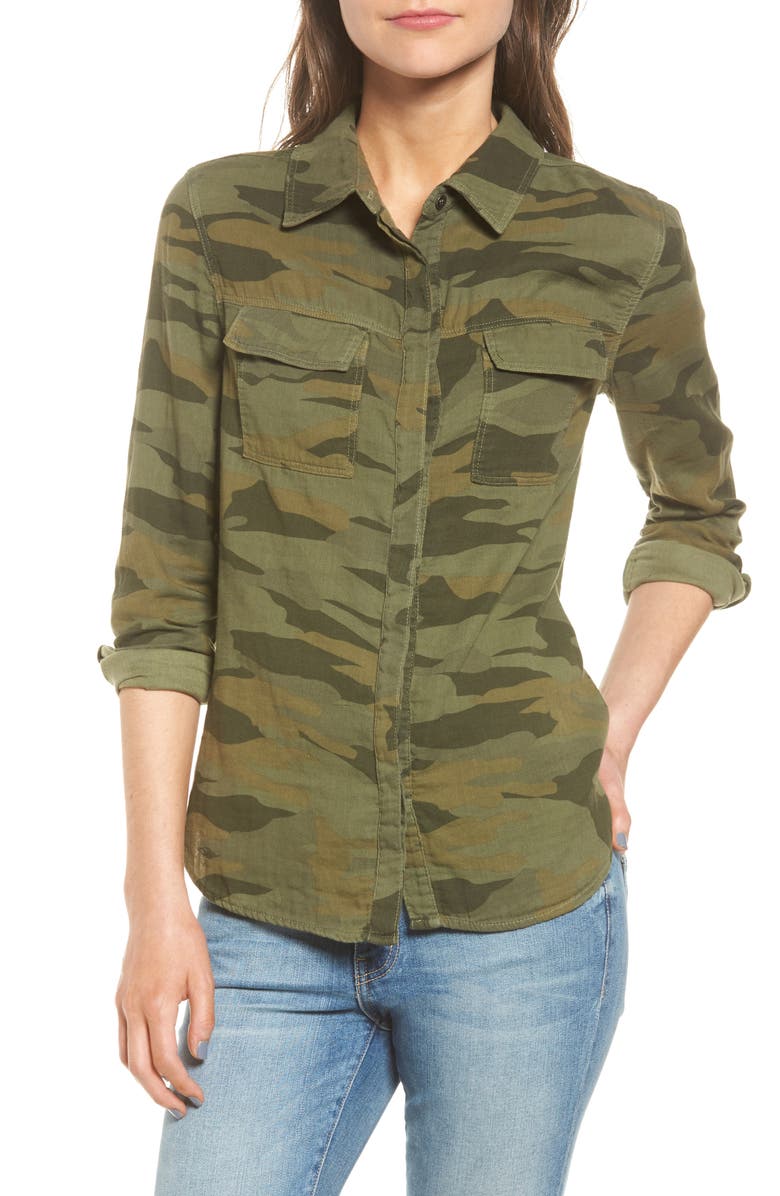 Splendid Camo Double Pocket Shirt, Main, color, 