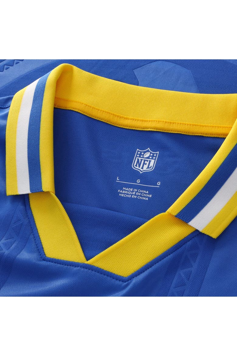 Youth Fanatics Royal Los Angeles Rams Football x Football Collared Fan Top, Alternate, color, Royal