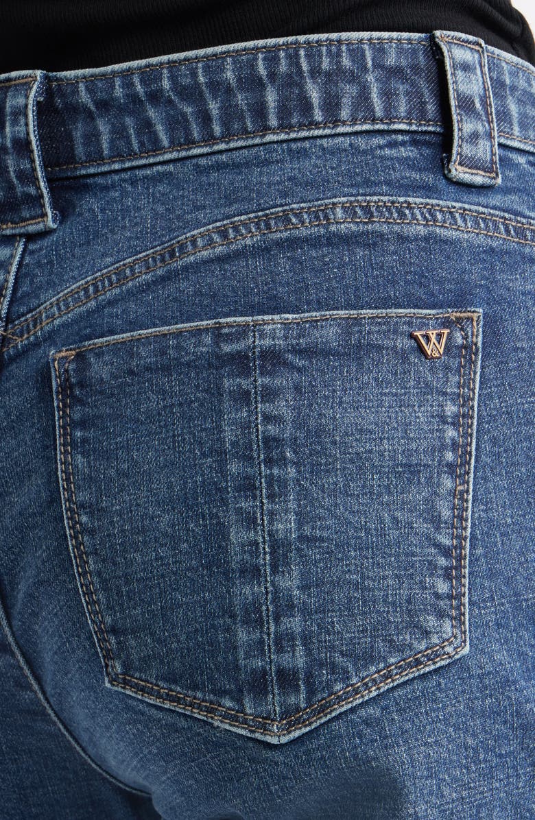 Wit & Wisdom Frayed High Waist Ankle Boyfriend Jeans, Alternate, color, Blue