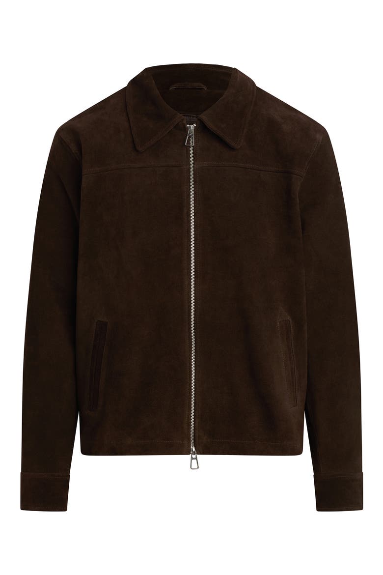 Suede Zip Jacket, Alternate, color, WREN