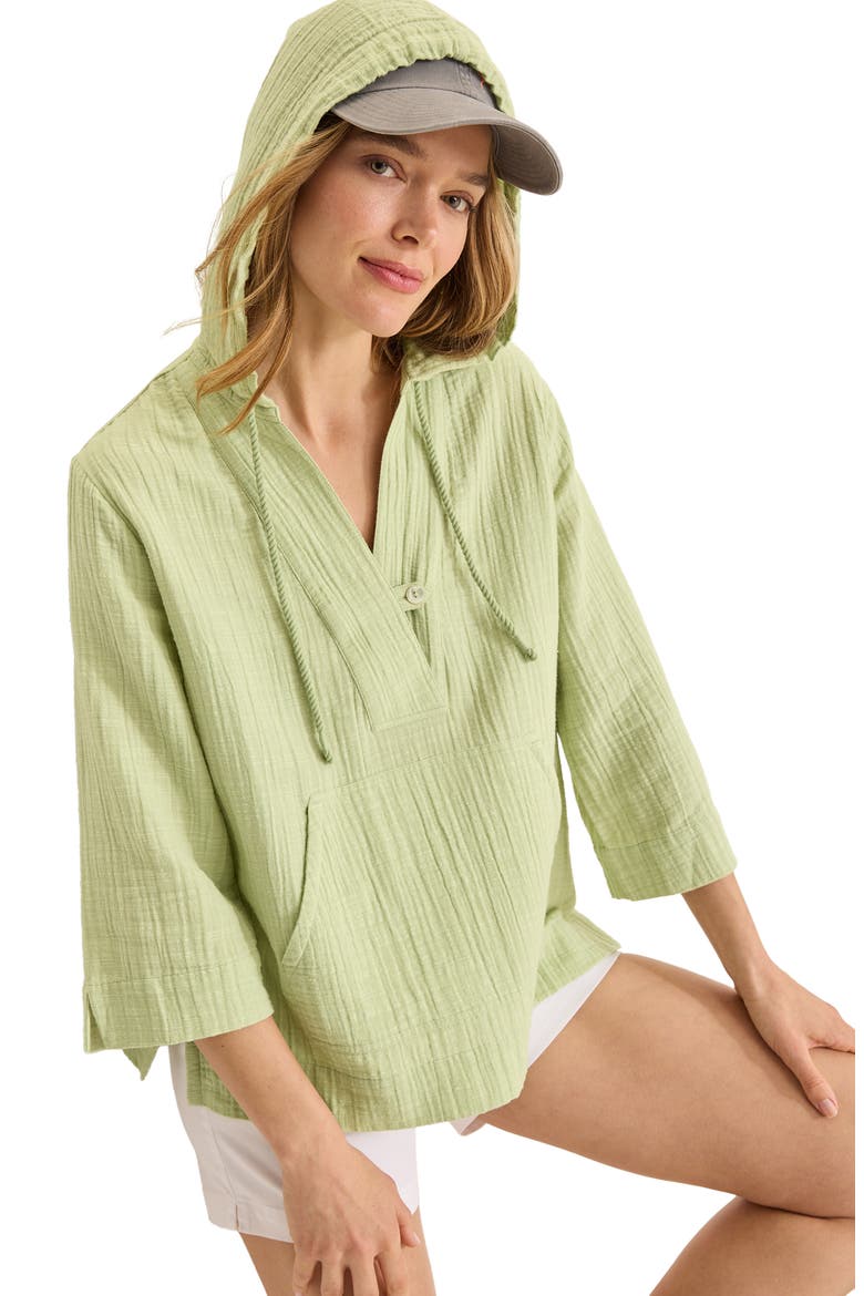 Guaze Baja Cotton Hooded Pullover, Alternate, color, LIGHT ROSEMARY
