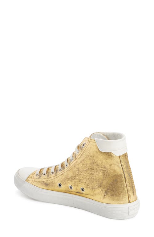 Saint Laurent Bedford Mid Top Sneaker In Gold