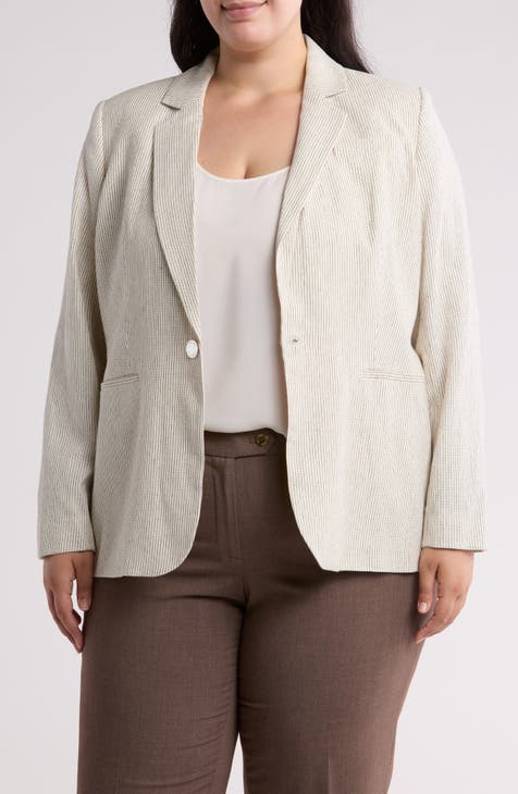 Stripe Linen Blend Blazer