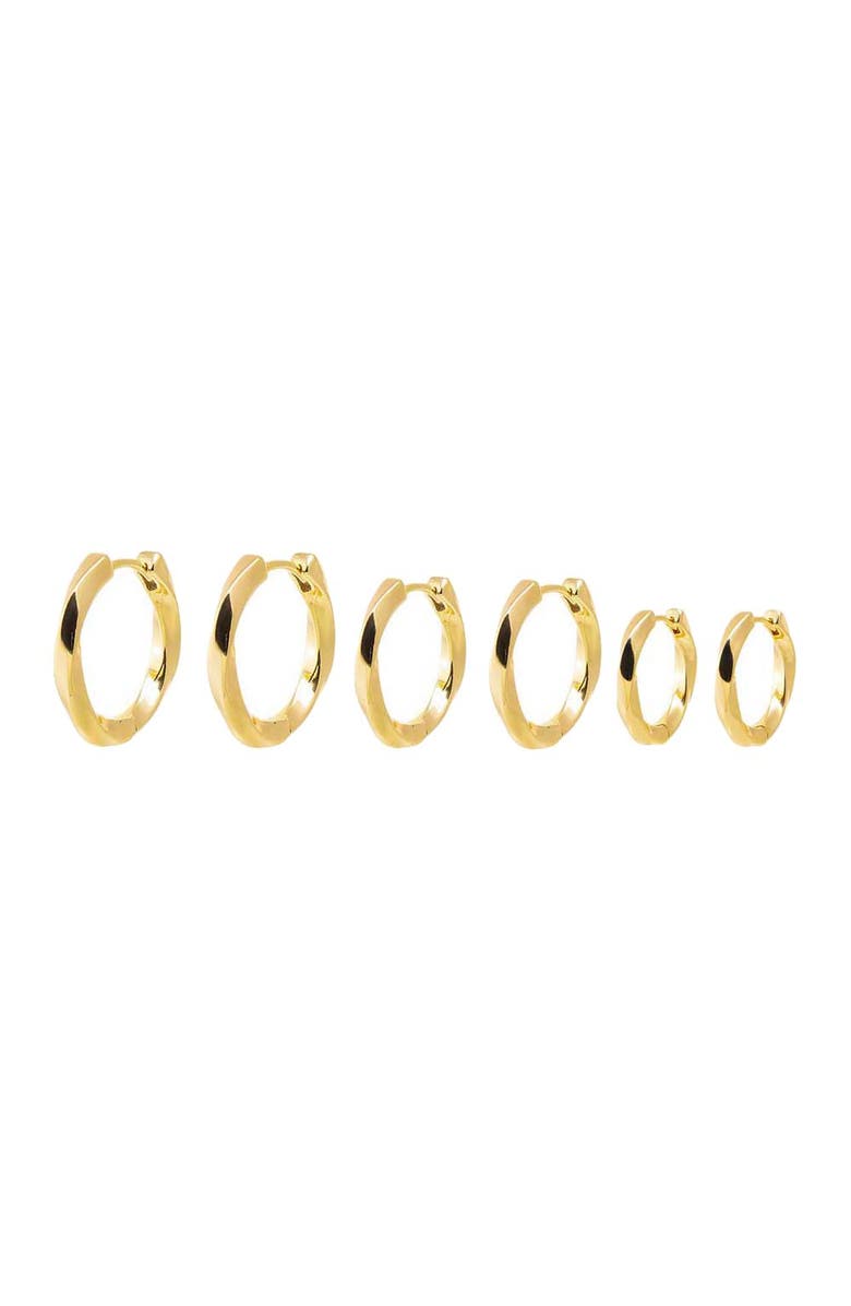 BY ADINA EDEN Solid Three Size Huggie Earring Combo Set, Main, color, Gold