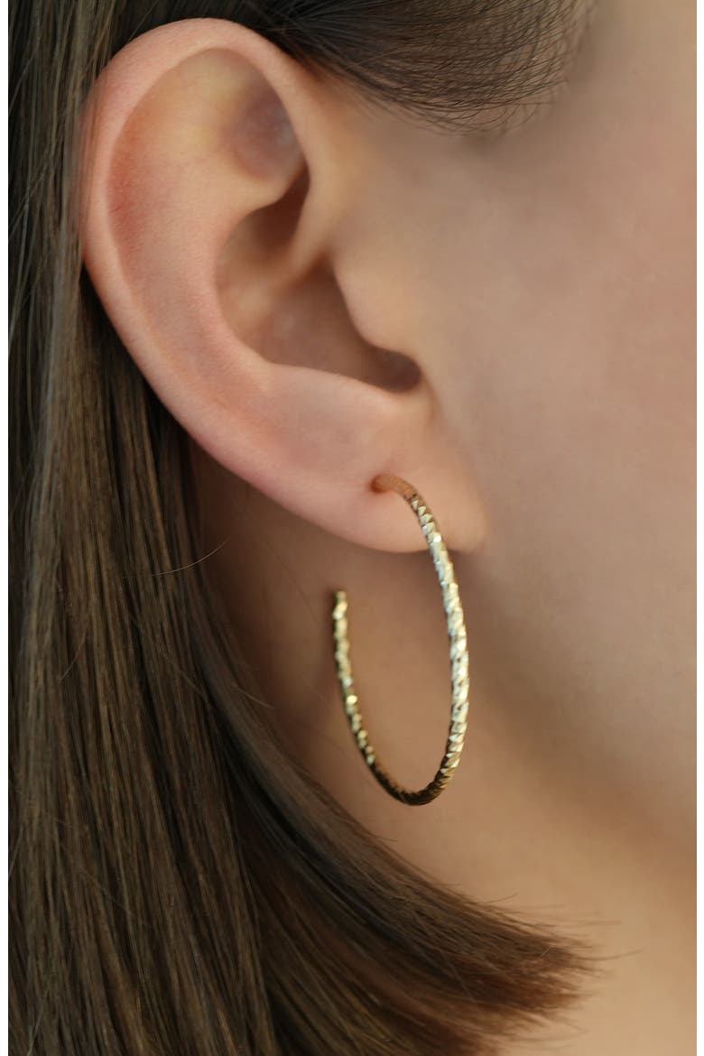 Diamond Cut Hoop Earrings, Alternate, color, GOLD