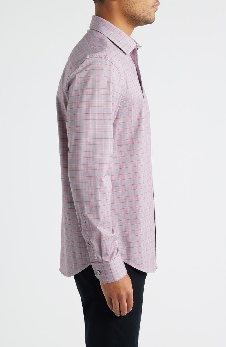 Bugatchi James OoohCotton<sup>®</sup> Check Button-Up Shirt, Alternate, color, Wood Rose