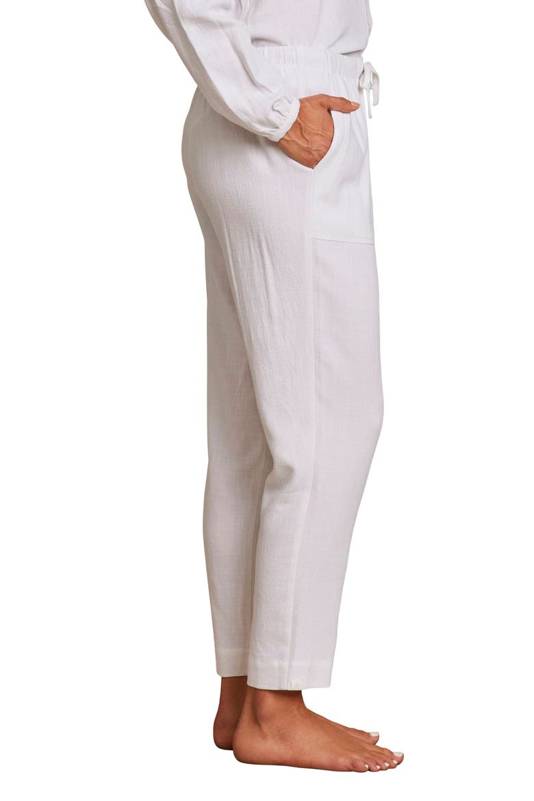 Malibu Collection® Tapered Lounge Pants, Alternate, color, WHITE