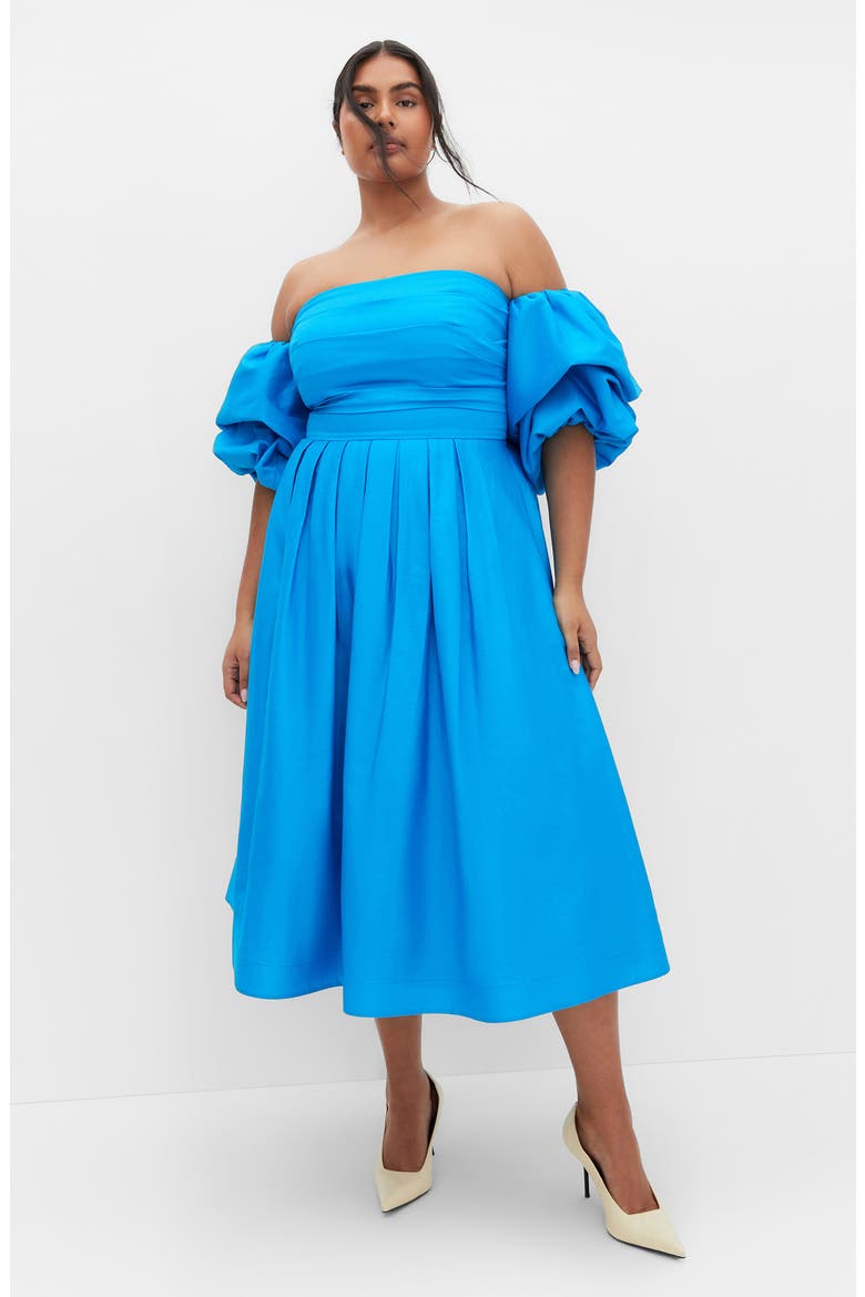 Rosalee Midi Dress, Alternate, color, AZURE